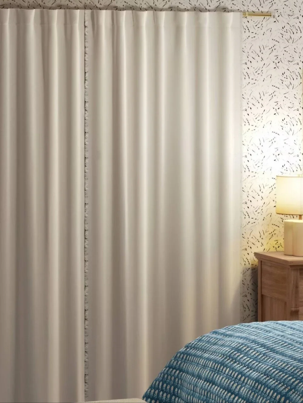 3 Panels Threshold 100% Linen Neutral Cream Curtains  54